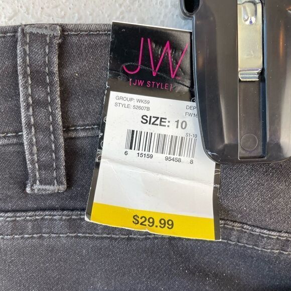 NWT JW Style Black Stretch Fit Jegging Jeans Size 10 - Picture 6 of 6